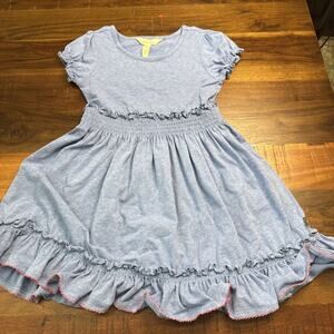 MATILDA JANE Perfectly Paired Lap Dress Twirl Solid Heather Blue Pink Trim, 6